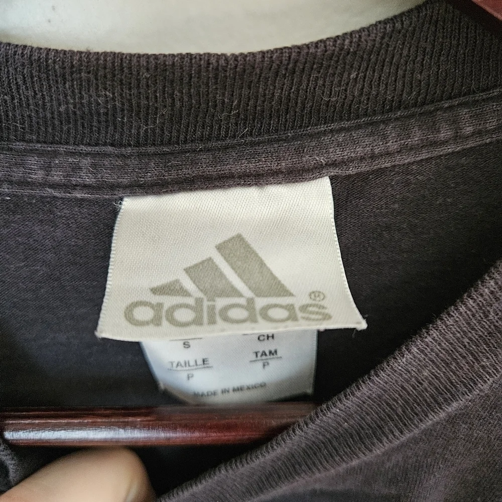 Adidas Tee Shirt Long Sleeve Black White Logo Casual Neutral Athleisure Athletic